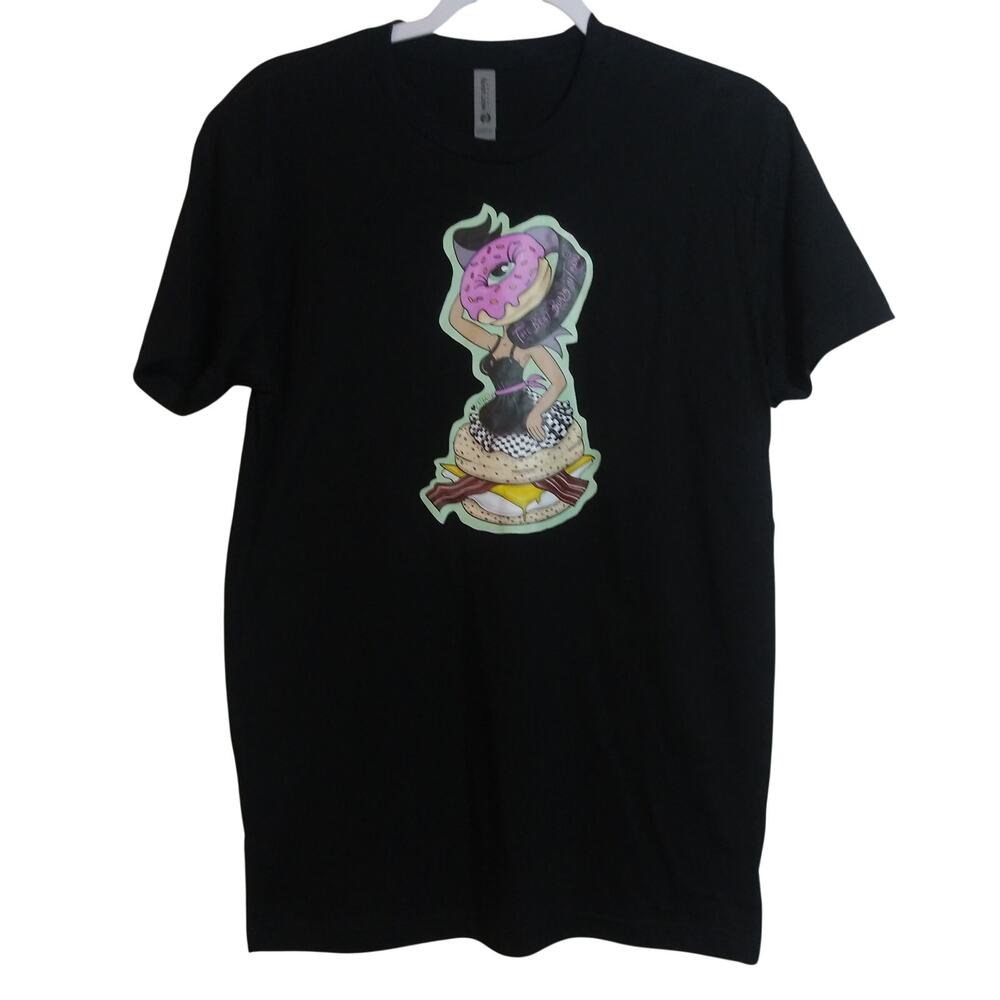 Dosie Dough The Best Buns in Town Black Graphic Tee Size S
